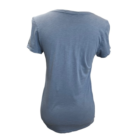 Marine Layer Supima Cotton Modal V-Neck Tee Blue XS Soft Basic - Picture 3 of 8